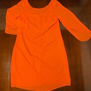 Orange flounce sleeve dress sz 10